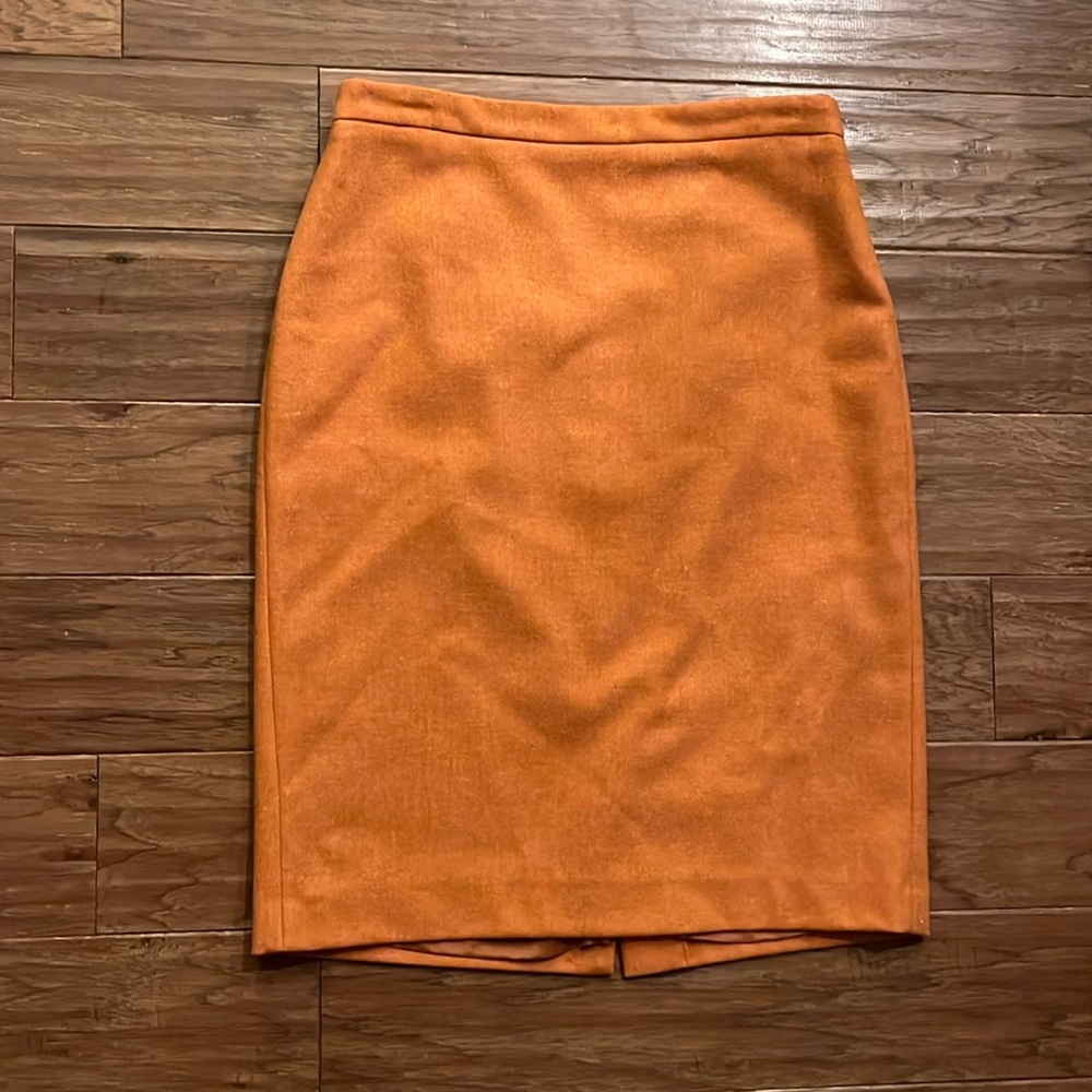 PURE Collection 100% Wool Orange Pencil Skirt Size 8/10